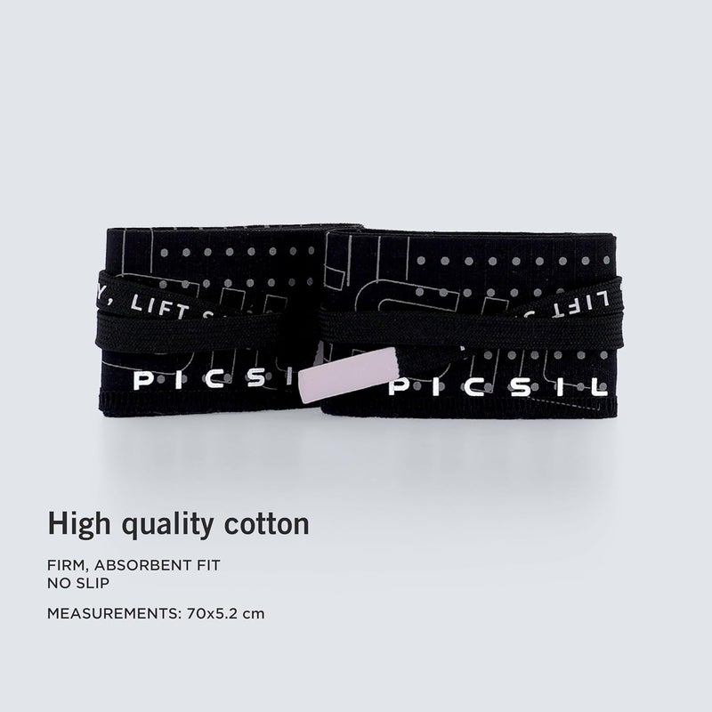 PICSIL Adjustable Wrist Support, Premium Fabric Weightlifting and Yoga Sweat Bands for Gym, for Women and Men, 1 Pair - Image 4